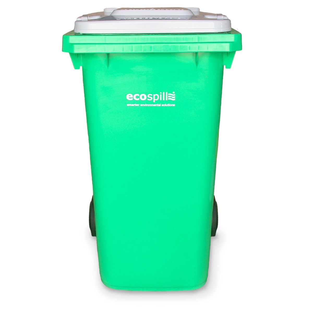 240L Wheelie Bin | 240L Fuel Oil Wheelie Bin | 240LG-W | Lime Green Bin with White Lid | Wheelie Bin for Hydrocarbon Spill Kits | Ecospill Brisbane Sydney Melbourne Perth Canberra Australia